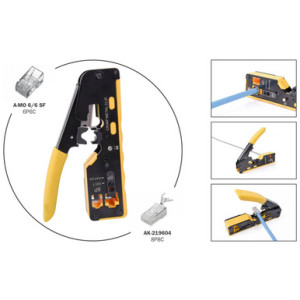 DIGITUS multimodulaire krimptang pass through voor modulaire en coaxiale connectoren