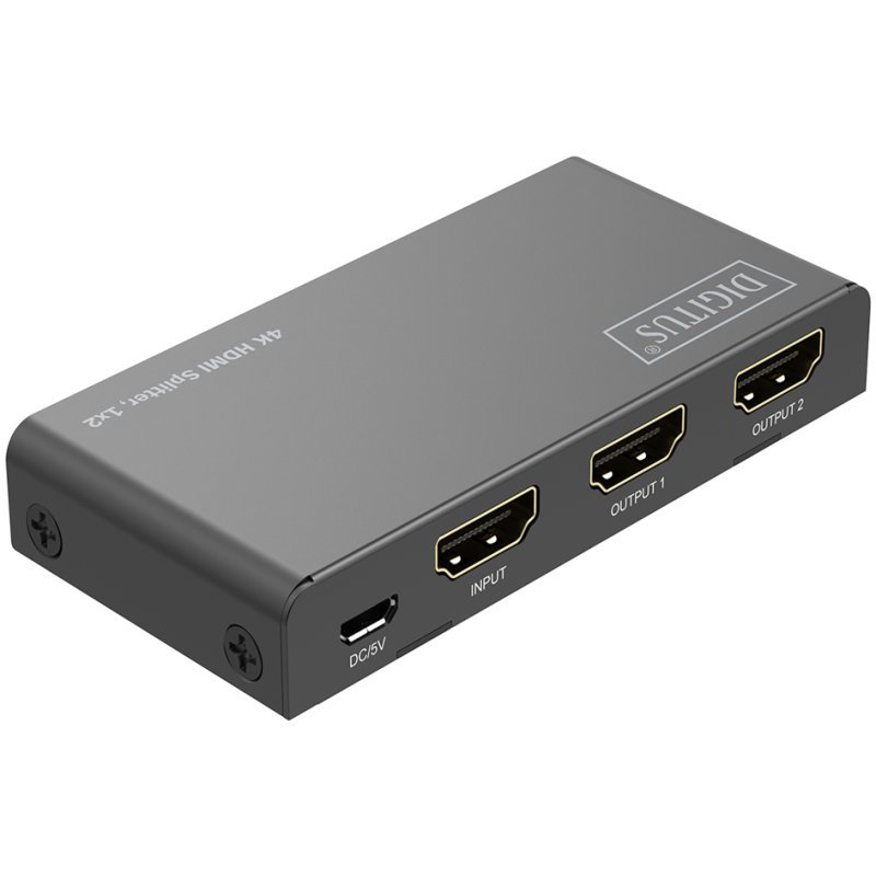 DIGITUS 4K HDMI splitter 1x2, 4K/60Hz, zwart