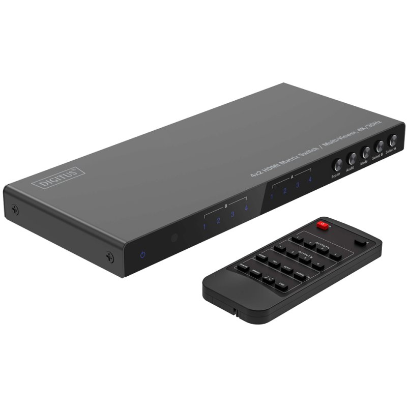 DIGITUS 4x2 HDMI matrix switch met multi-viewer functie, 4K/30Hz