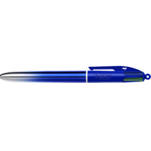 BIC Drukbalpen 4 Colours Smooth Gradient, blauw schitterend