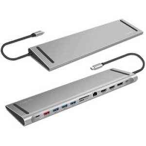 LogiLink USB 3.2 dockingstation 12-poorts zilver