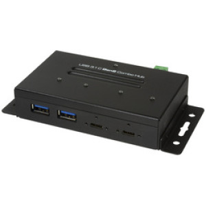 LogiLink USB 3.2 (Gen2) Combo Industriële Hub, 4-poorts, zwart