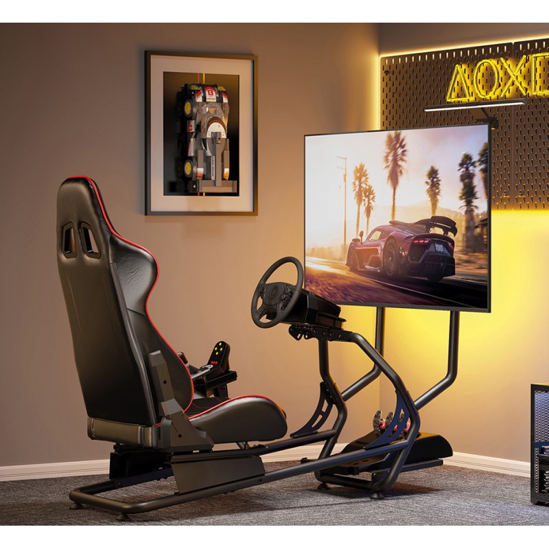 LogiLink Racing-Simu cockpit, 32-50 inch schermen, zwart/rood