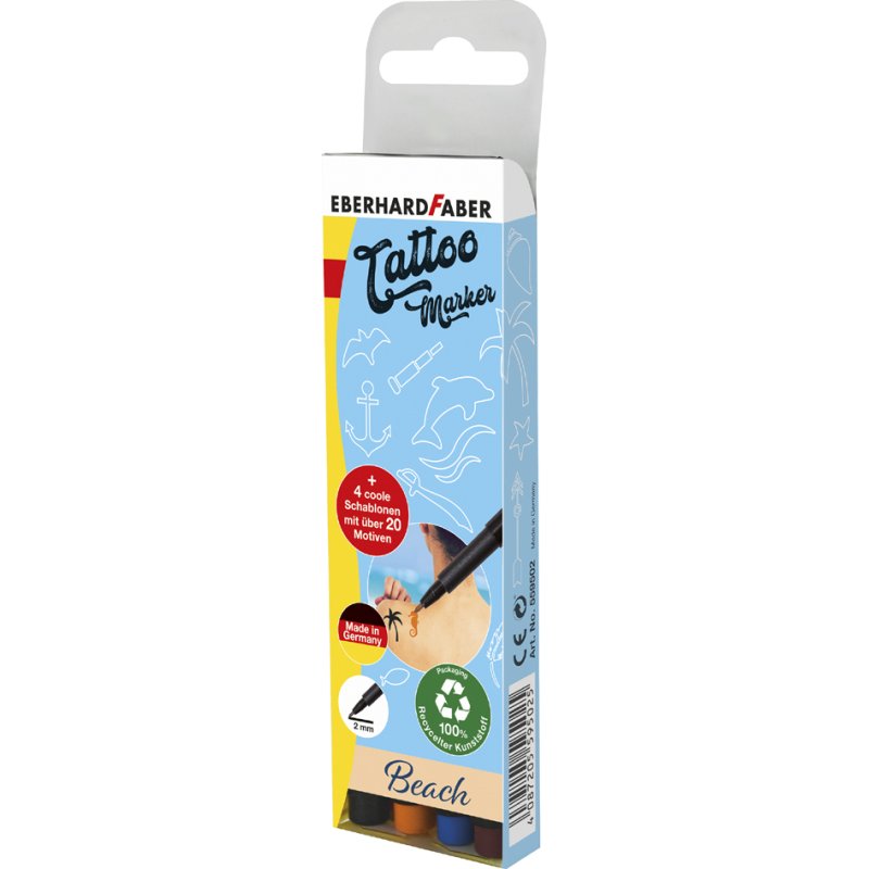 EBERHARD FABER Tattoostiften Set Beach, 4 stuks