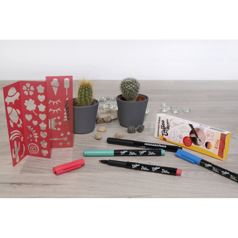 EBERHARD FABER Tattoo stiften set voor kinderen, 4 stuks