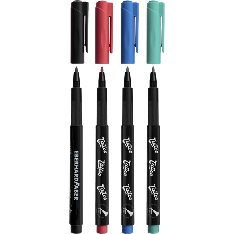 EBERHARD FABER Tattoo stiften set voor kinderen, 4 stuks