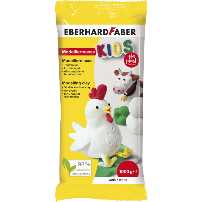 EBERHARD FABER boetseerklei EFA Plast KIDS, wit, emmer 3 kg