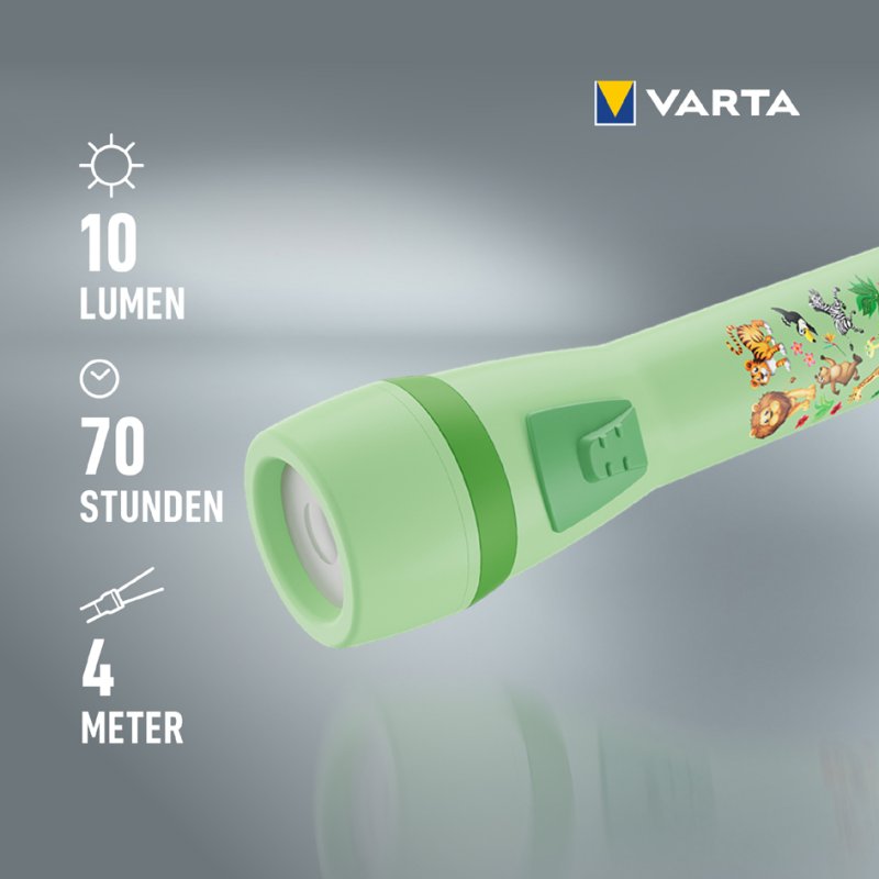 VARTA zaklamp voor kinderen jungle design groen