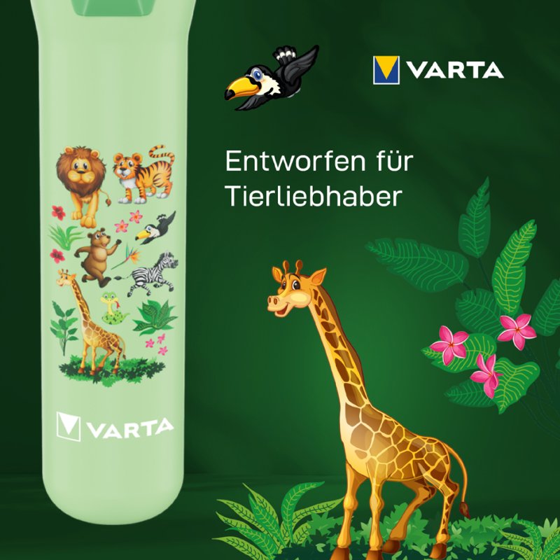 VARTA zaklamp voor kinderen jungle design groen