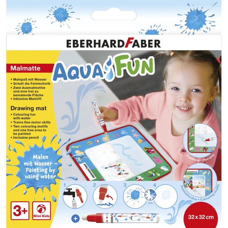 EBERHARD FABER Aqua Fun tekenmat 320 x 320 mm met stift