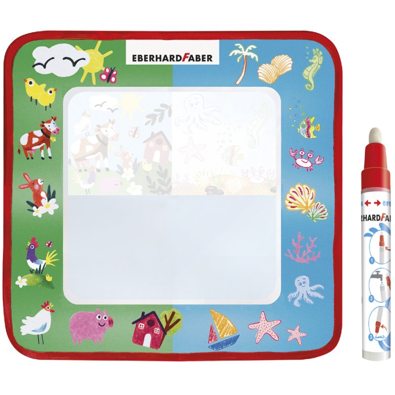 EBERHARD FABER Aqua Fun tekenmat 320 x 320 mm met stift