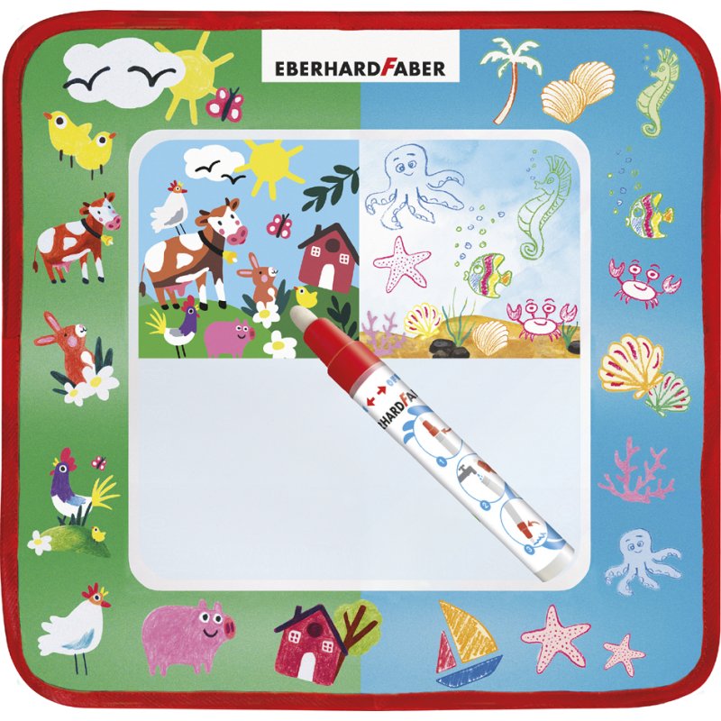 EBERHARD FABER Aqua Fun tekenmat 320 x 320 mm met stift