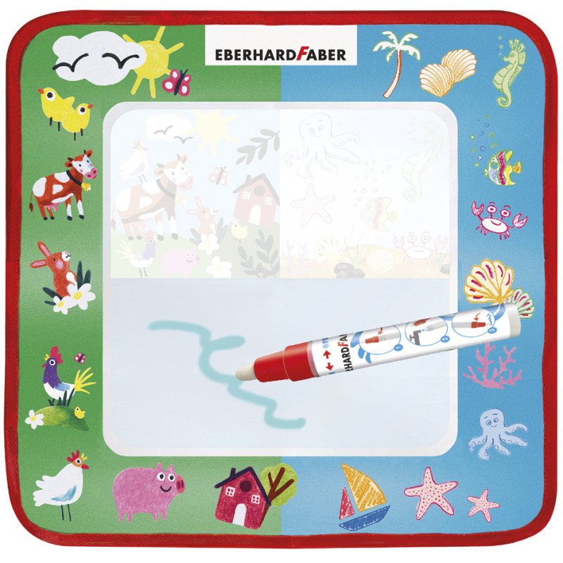 EBERHARD FABER Aqua Fun tekenmat 320 x 320 mm met stift