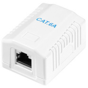 LogiLink wandcontactdoos Cat.6A met opbouwbehuizing, 1x RJ45, wit