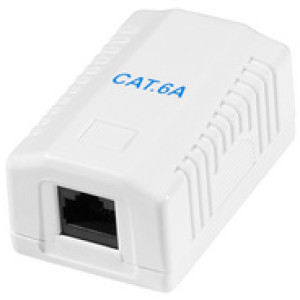 LogiLink wandcontactdoos Cat.6A met opbouwbehuizing, 1x RJ45, wit