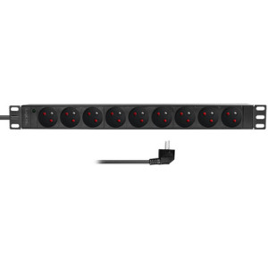 LogiLink Professional stekkerdoos 19 inch, 9 stopcontacten, 3600 W