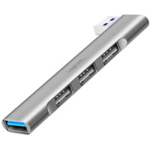 LogiLink USB 3.0 hub 4-poorts ultraslim aluminium behuizing