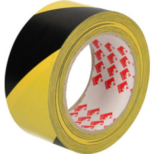 RAADHUIS Markeringstape, 50 mm x 33 m, zwart/geel