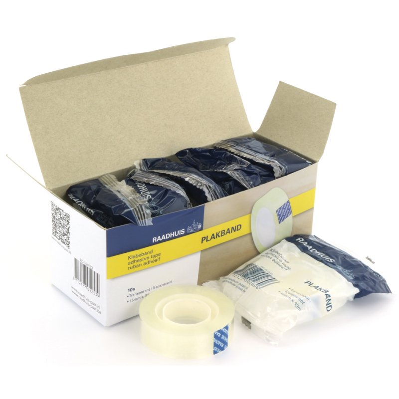 RAADHUIS Plakband, 19 mm x 33 m, PP, transparant