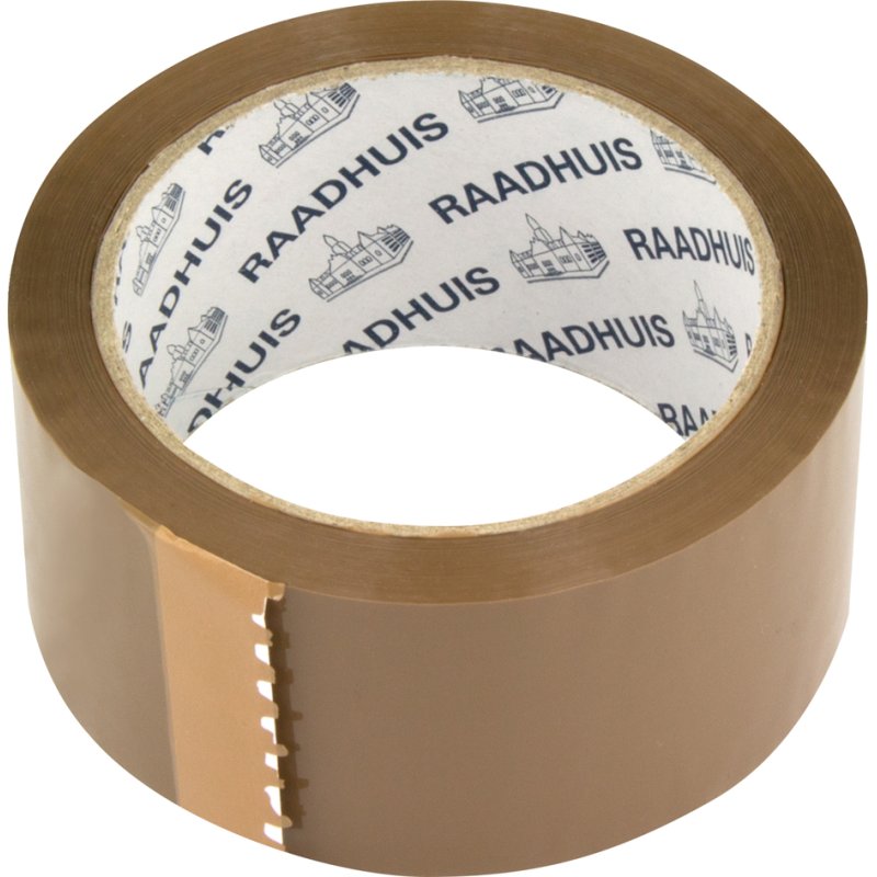RAADHUIS Verpakkingstape, 48 mm x 66 m, PP, bruin