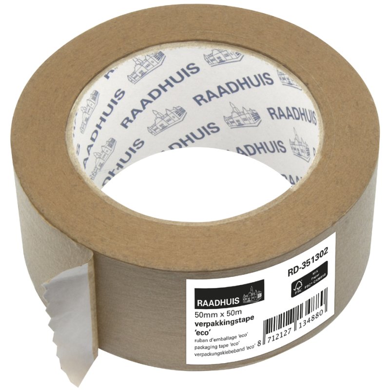 RAADHUIS Verpakkingstape ECO, 50 mm x 50 m, Papier