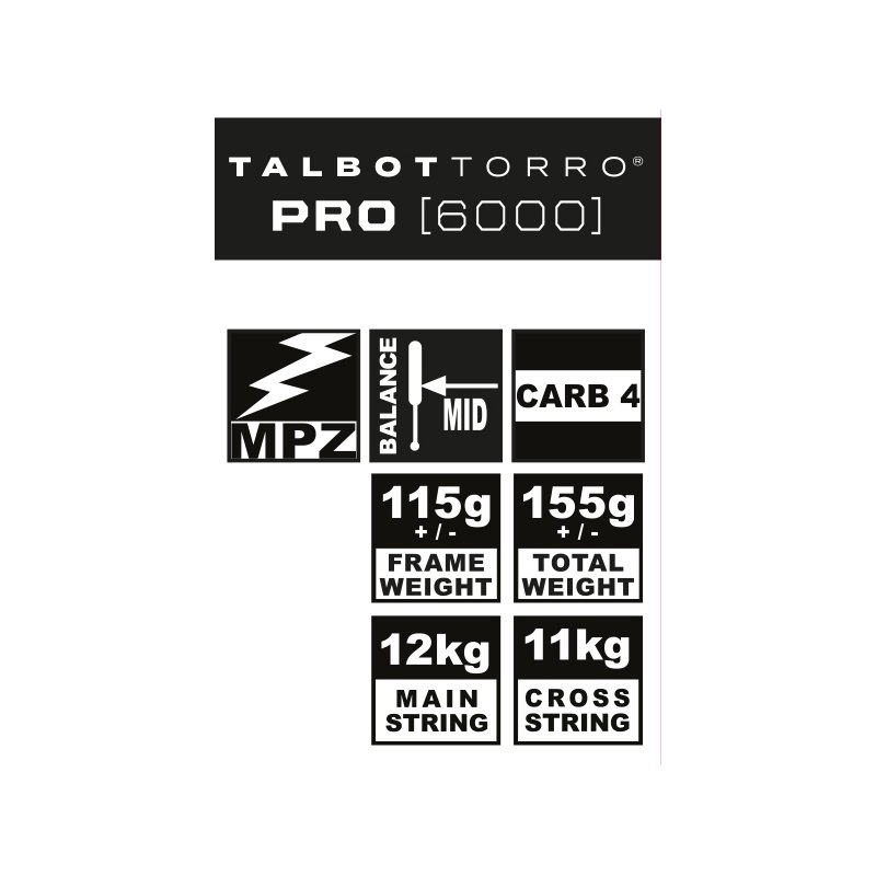 TALBOT torro Squashracket Pro 6000, zwart/groen
