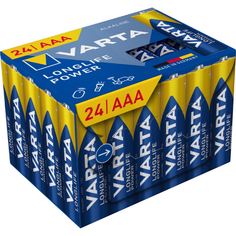 VARTA Alkaline Batterij Longlife Power, Micro AAA, 24 stuks