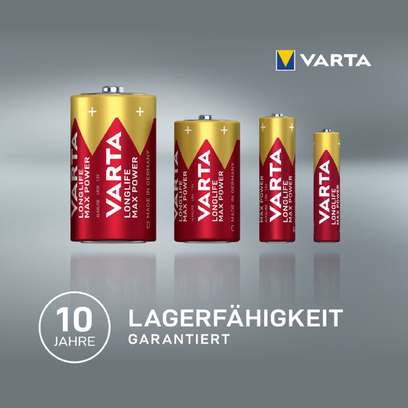 VARTA Alkaline Batterij Longlife Max Power, Mono (D)