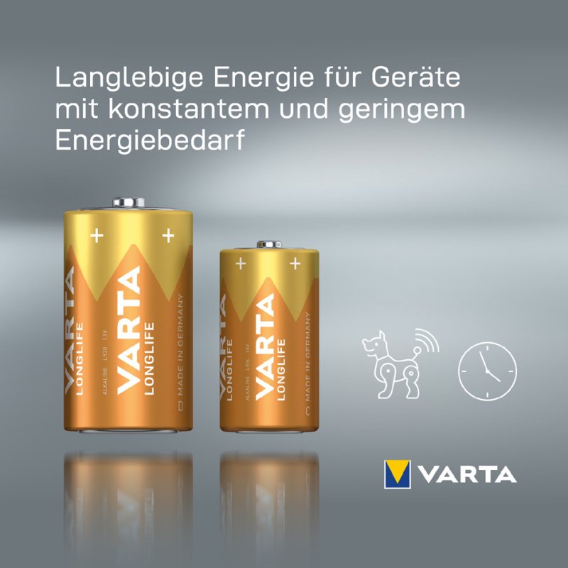 VARTA Longlife Alkaline Batterijen, Baby (C/LR14), 4 stuks