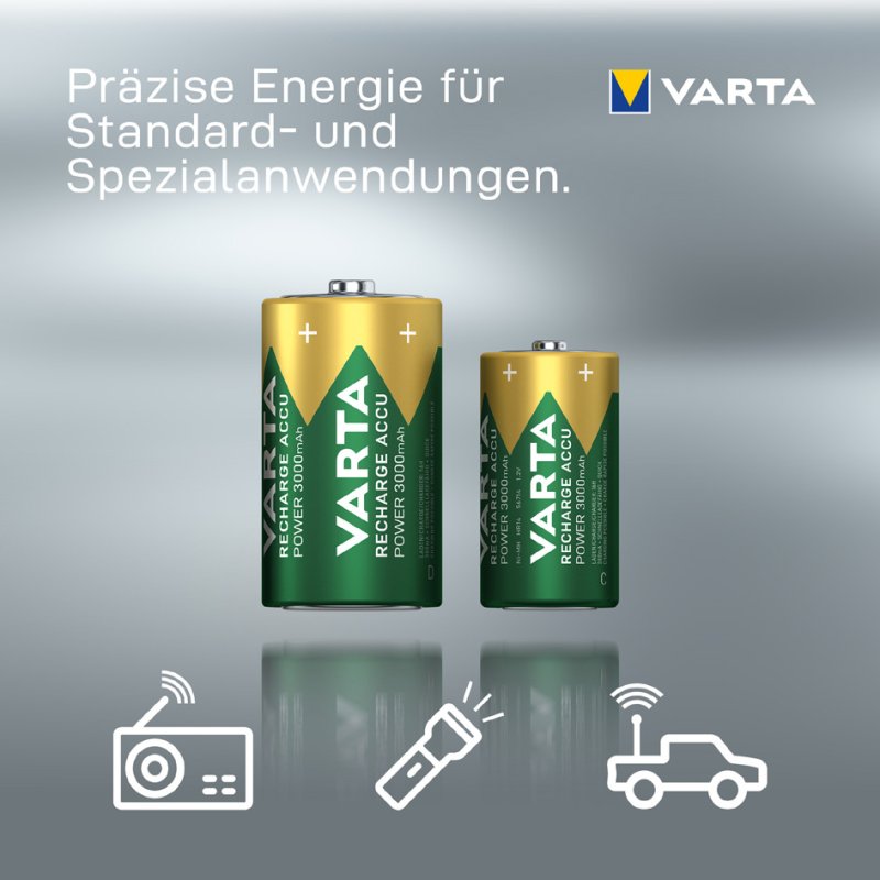 VARTA NiMH oplaadbare batterij 'RECHARGE ACCU Power', Mono (D), 3000 mAh