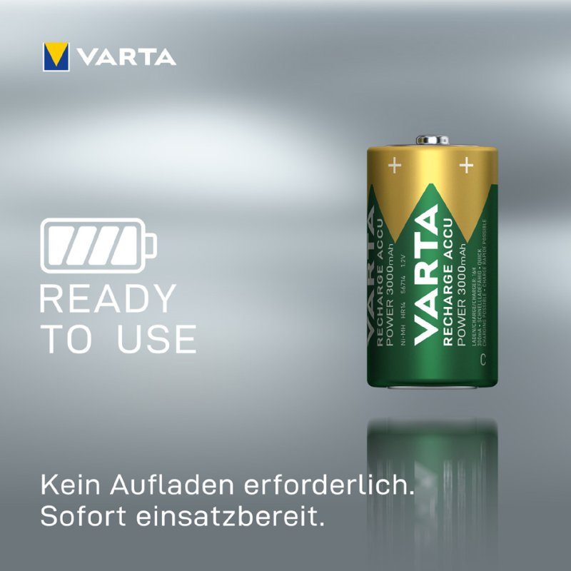 VARTA NiMH oplaadbare batterij 'RECHARGE ACCU Power', Mono (D), 3000 mAh