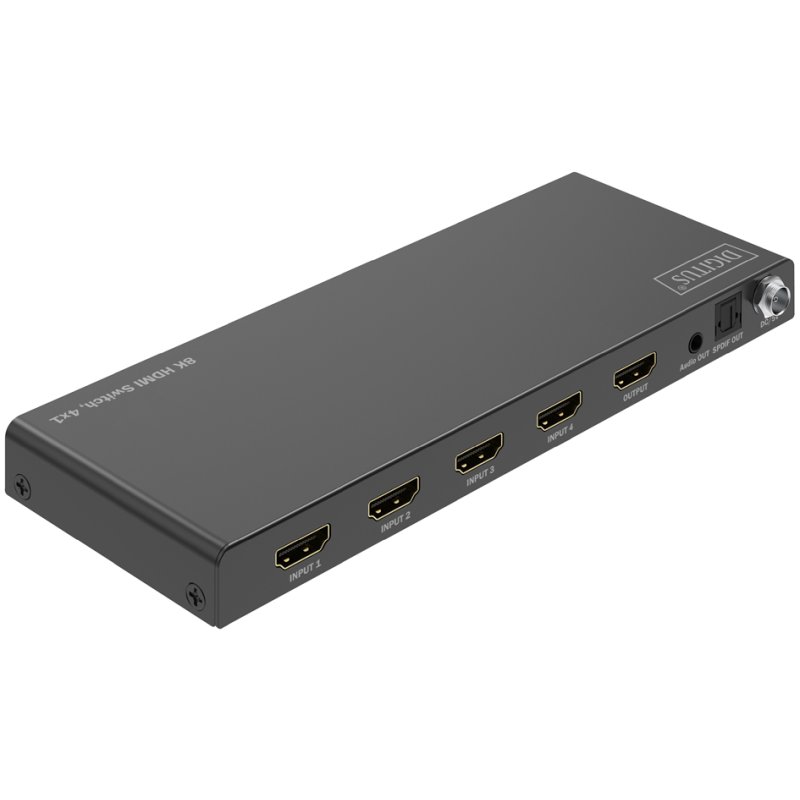 DIGITUS 8K HDMI Switch, 4x1, zwart