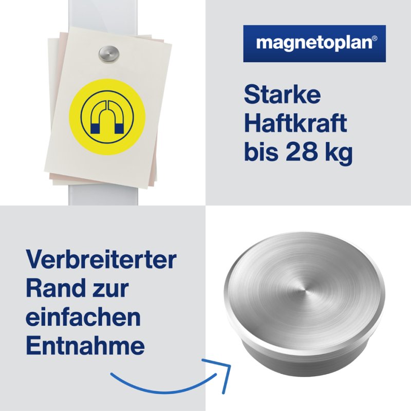 magnetoplan Discofix sterke neodymium magneten, zilver, 30 mm