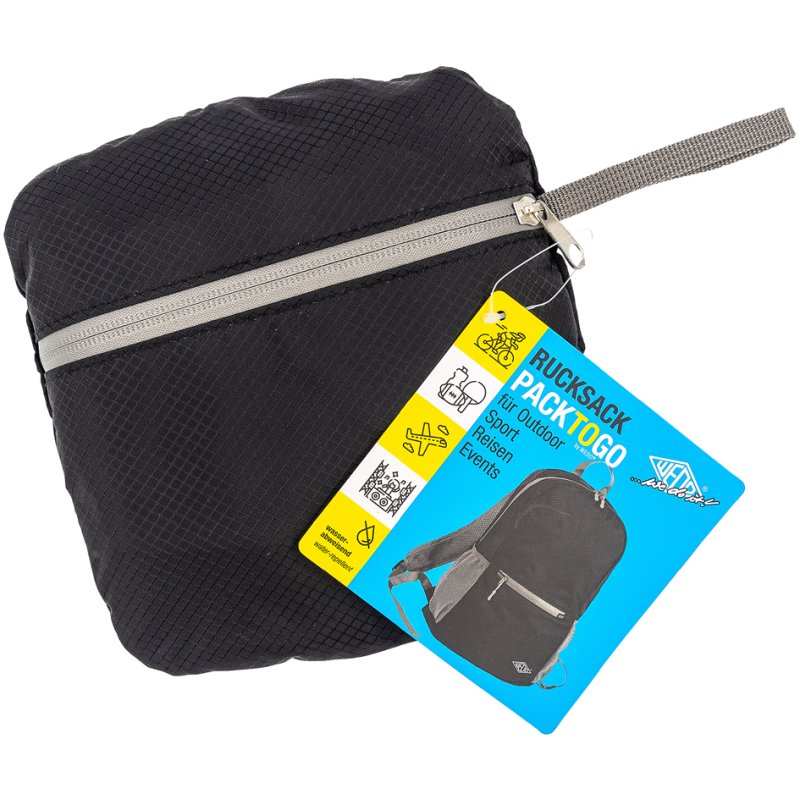 WEDO Opvouwbare rugzak PACKTOGO, zwart