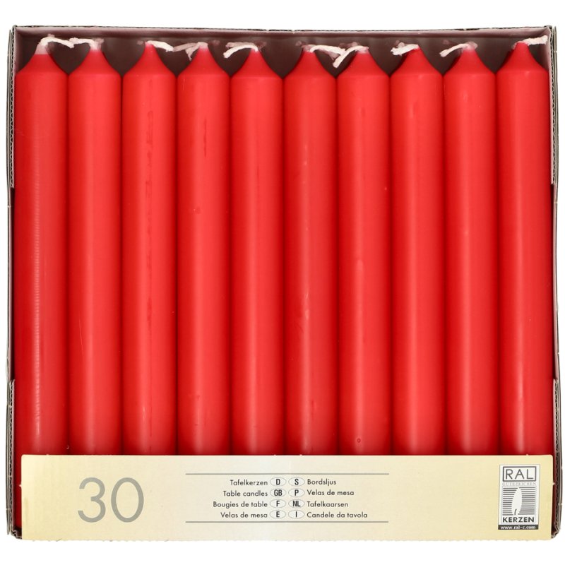 STARPAK Tafelkaarsen, 21 mm, wit, set van 30