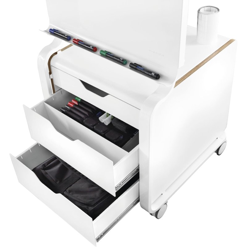 magnetoplan Tool Hub materialenwagen, wit metaal, 3 laden, 644 x 574 x 562 mm