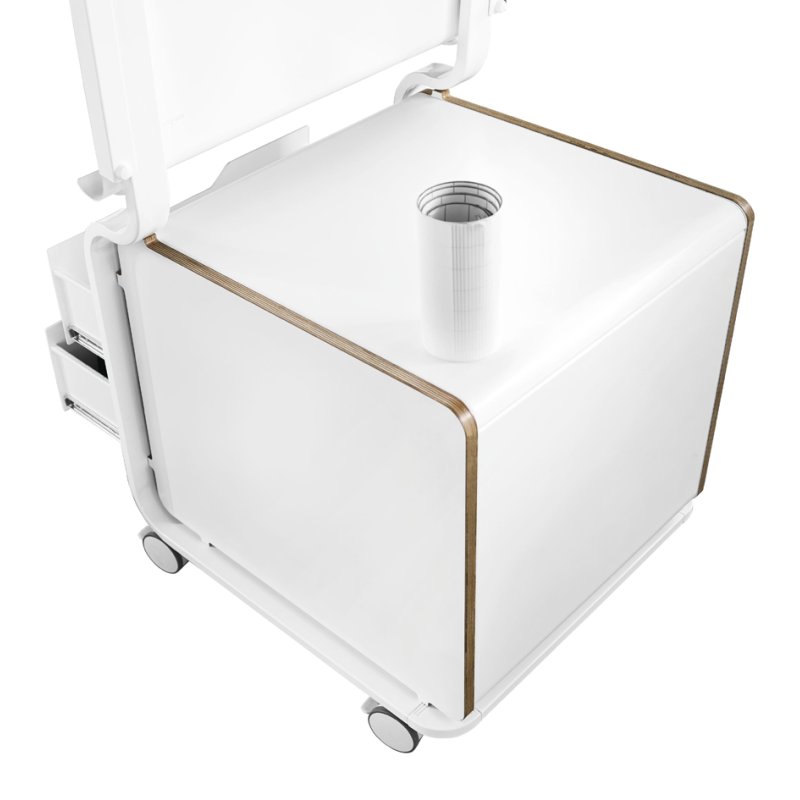 magnetoplan Tool Hub materialenwagen, wit metaal, 3 laden, 644 x 574 x 562 mm