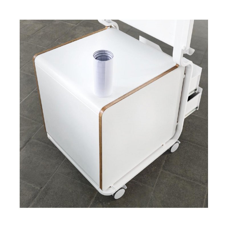 magnetoplan Tool Hub materialenwagen, wit metaal, 3 laden, 644 x 574 x 562 mm