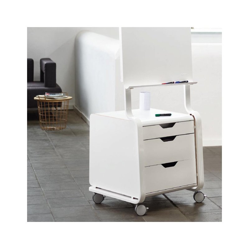 magnetoplan Tool Hub materialenwagen, wit metaal, 3 laden, 644 x 574 x 562 mm