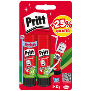 Pritt lijmstift 2x22g blister, natuurlijke ingrediënten