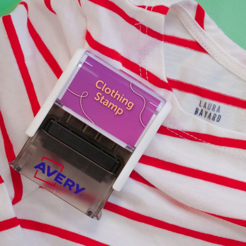 AVERY Textielstempel set, 3-regelig, wit