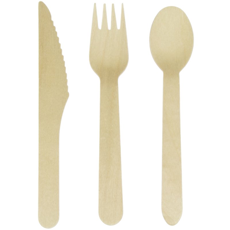 Kangaro houten wegwerpbestek set, 200-delig