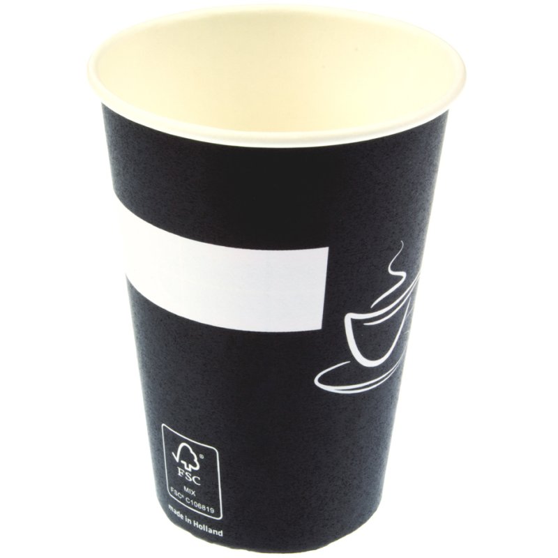 Kangaro Eco kartonnen drinkbekers, 0,18 liter, zwart/wit