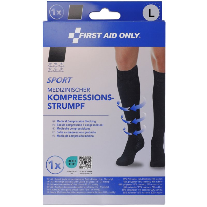 FIRST AID ONLY Compressiekous SPORT, knielang, maat L