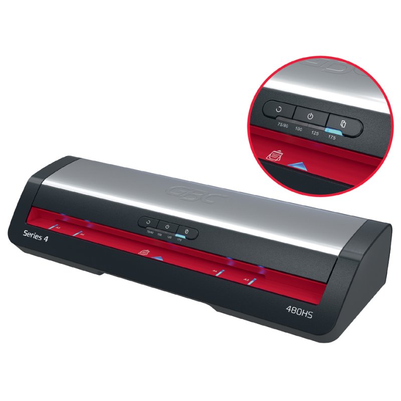 GBC Lamineerapparaat 480HS, tot A3 formaat, zwart/zilver/rood