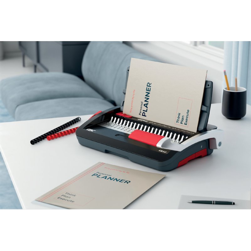 GBC inbindmachine CombBind CB12, zwart/rood/zilver