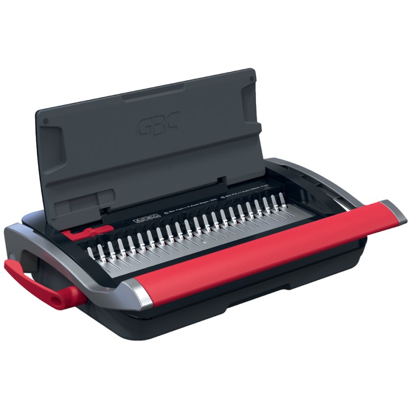 GBC CombBind CB15 inbindmachine, zwart/rood/zilver