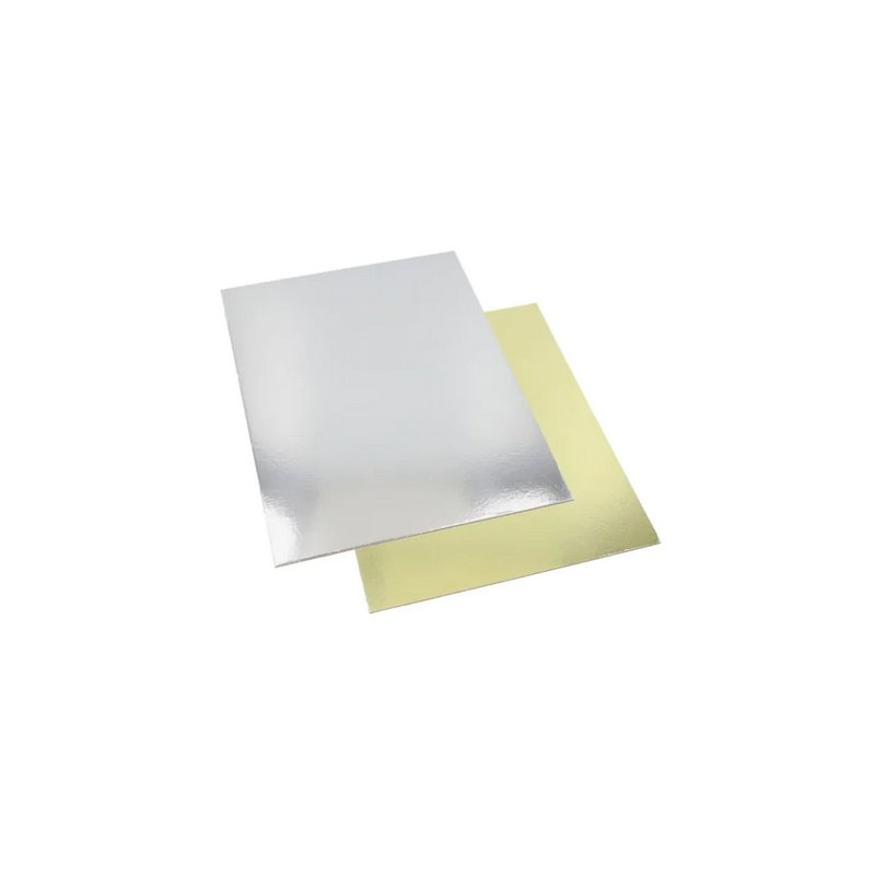 STARPAK taartplateau rechthoekig, 300 x 400 mm, goud/zilver