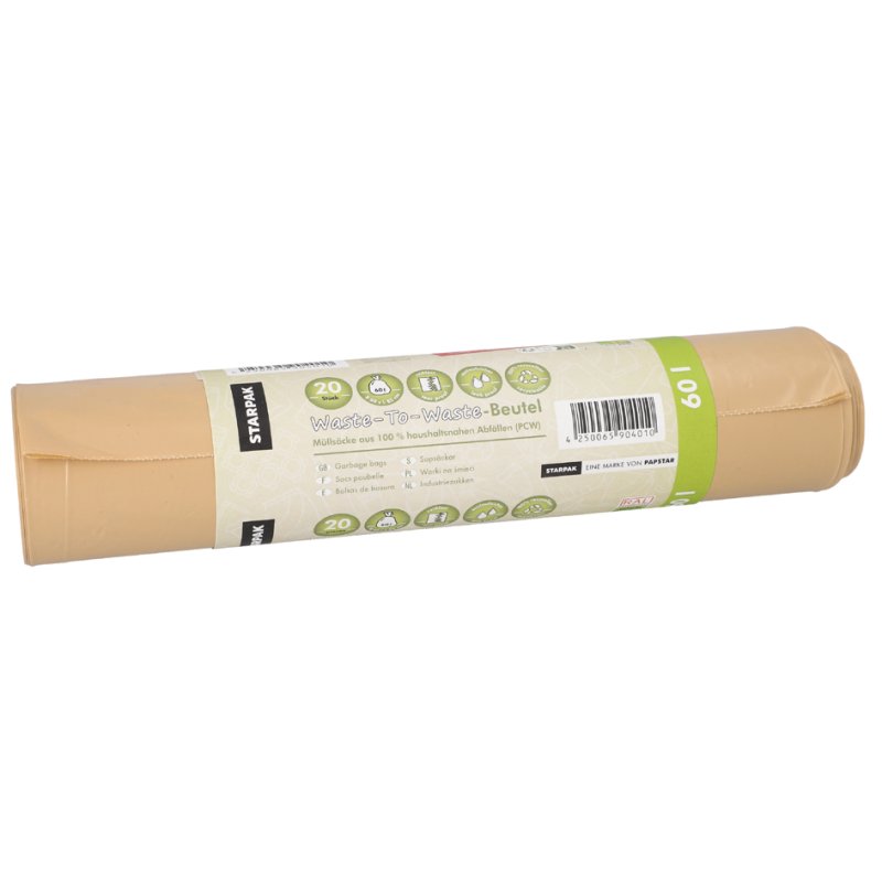 STARPAK vuilniszakken 'Waste-to-Waste', 240 liter, bruin