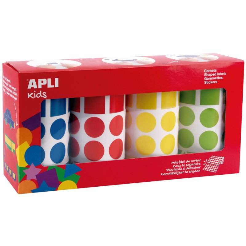 APLI kids Stickers 'Vormen', op rol, gesorteerd